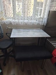 Стол трансформер раскладной Слай Ferrum-decor 75x100x60 Черный металл ДСП Кашемир 16 мм (SLY1106) фото от покупателей 3