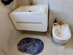 Килимок для ванної кімнати Shower Room 3D Мармур вологовбираючий нековзний килим суперпоглинаючий, діатомітовий 80х50 см сірий фото від покупців 3