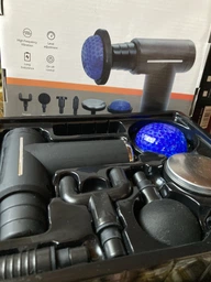 Массажер пистолет перкуссионный сенсорный 6в1 Massage Gun для тела спины ног и шеи мышц ультракомпактный ударный ручной черный фото от покупателей 9