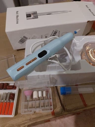 Професійний безпровідний фрезер для манікюру та педикюру Nail Machine 8809 машинка для манікюра та педикюра і УФ лампа + подарунок 12 насадок, рожевий фото від покупців 9