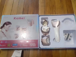 Епілятор бездротовий Kemei суха і волога депіляція 5в1 з насадками депілятор пемза масажер бритва пілінг з підсвіткою