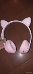 Беспроводные наушники с кошачьими ушками CAT EAR Bluetooth 5.0 + EDR детские наушники, игровые с блютуз гарнитурой и LED подсветкой, розовые VIV-23M
