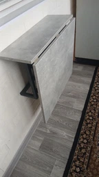 Стол раскладной Александр 7 Ferrum-decor 750x600x700 Черный металл ДСП Бетон 16 мм (FRD-104898)