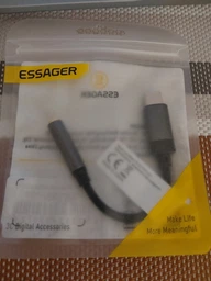 Перехідник HOCO Type-C на AUX 3.5 мм з DAC чіпом, аудіо адаптер USB-C Jack 3.5 для навушників з мікрофоном, нейлоновий кабель 12 см