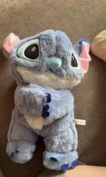 Дитяча м'яка інтерактивна плюшева іграшка дихаючий Стич Stich з підсвічуванням музикою та ефектом дихання, світиться, колискова колір синій фото від покупців 3