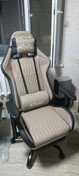 Геймерське крісло з підставкою для ніг Bonro 1002G-1 сіре фото от покупателей 2