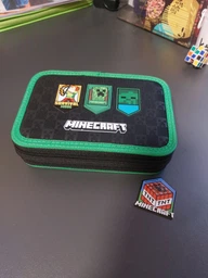 Двойной пенал школьный для мальчиков Minecraft пенал книга черный 533718 YES 2 отделения пенала на молнии твердый фото от покупателей 2