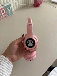 Беспроводные наушники с кошачьими ушками CAT EAR Bluetooth 5.0 + EDR детские наушники, игровые с блютуз гарнитурой и LED подсветкой, черные VIV-23M фото от покупателей 14