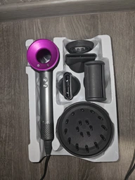 Професійний фен стайлер для волосся Super Hair Dryer 1600 Вт + 5в1 насадок, рожевий, фуксія