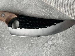 Ніж кухонний сталевий Satori на кухню шинковочний гострий обробний обвалочний довгий ножик для нарізання обробки м’яса риби шинкування шинковки овочів кухні лезо з нержавіючої сталі нержавійки з дерев’яною ручкою + чохол для ножа Саторі фото від покупців 2