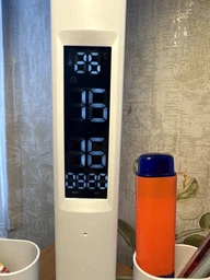 Світлодіодна настільна лампа трансформер на акумуляторі з дисплеєм 12в1 Tech Lamp - багатофункціональна з подвійним джерелом світла, календарем, термометром та тримачем для ручок, біла фото від покупців 3