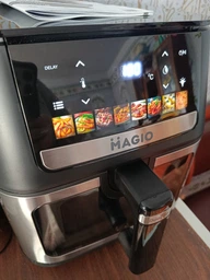 Мультипіч MAGIO DUO CHEF MG-415 10 л 3500 Вт аерогриль аерофритюрниця електропіч 2 ТЕНи верхній і нижній, сенсорний дисплей, 9 програм, дегідратор, сушіння та розморожування, гриль-решітка з керамічним покриттям, силіконова чаша, відкладений старт, таймер фото від покупців 4