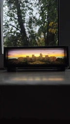 Нічник-панорама “Харків — залізобетон”, чорний (LED, Акумулятор, USB Type-C)