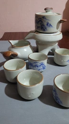 Набор для чайной церемонии Lesko ZBY292 Blue+White приготовления чая набор пиал заварник чайник 6 персон фото від покупців 1