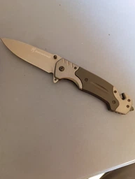 Нож складной Туристический со стеклобоем и стропорезом Brown Knife