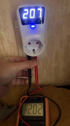 Реле напряжения для холодильника 16A 230V — розетка защиты от перепадов напряжения, стабилизатор напряжения с цифровым дисплеем, автоматическое восстановление, EU вилка белый 2100116 фото от покупателей 1