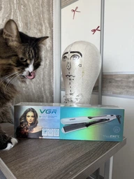 Плойка-щипцы гофре для волос VGR V-557 (керамическое покрытие, LED-дисплей, для прикорневого объема) Белая