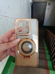 Чехол Luxury Diamond для Xiaomi Redmi Note 14 4G EU (код 24117RN76E) бампер с кольцом блестящий золотой