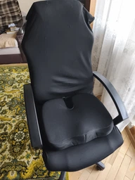 Ортопедична подушка для сидіння JoyPoint Coccyx Comfort на офісний стілець авто крісла водія в машину анатомічна ергономічна автомобільна сидушка бустер під попу з ефектом пам'яті меморі від геморою на офісне крісло табурет сидіння автомобіля чорна