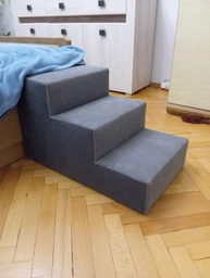 Сходинки прикроватні для собачок 55*40*40 темно сірий тройні фото від покупців 2