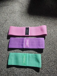 Спортивні гумки для фітнесу та спорту з тканини fitness band для тренування ніг, рук, еластичні еспандери, набір 3 шт фото від покупців 1