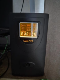 Джерело безперебійного живлення GEAR 1500VA LCD plastic RJ45+USB (GU-1500PLCD)