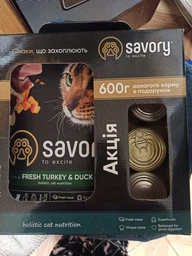 Сухий корм для кішок Savory зі свіжим м\'ясом індички та качкою 8 кг (4820232630068)