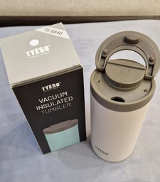 Термокружка TYESO 360 мл, термочашка с крышкой для кофе и чая, герметичная автомобильная дорожная туристическая, из нержавеющей стали 304, двойные стенки с вакуумной изоляцией, бежевая 627498068 фото от покупателей 1