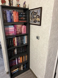 Книжный стеллаж с 6 уровнями и регулируемыми полками KOMTO LUMO 60-6F Антрацит (p-186-2941)