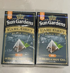 Упаковка чаю чорного Sun Gardens Earl Grey 20 пірамідок по 2 г х 2 шт (4820082709587)