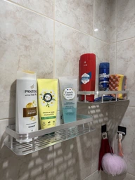 Подвесная металлическая полка для ванной комнаты Bathroom shelf Органайзер в ванную До 10 кг фото от покупателей 1