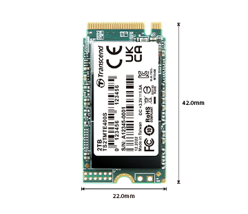 SSD диск Transcend 400S 512GB NVMe M.2 2242 PCIe 3.0 x4 3D NAND