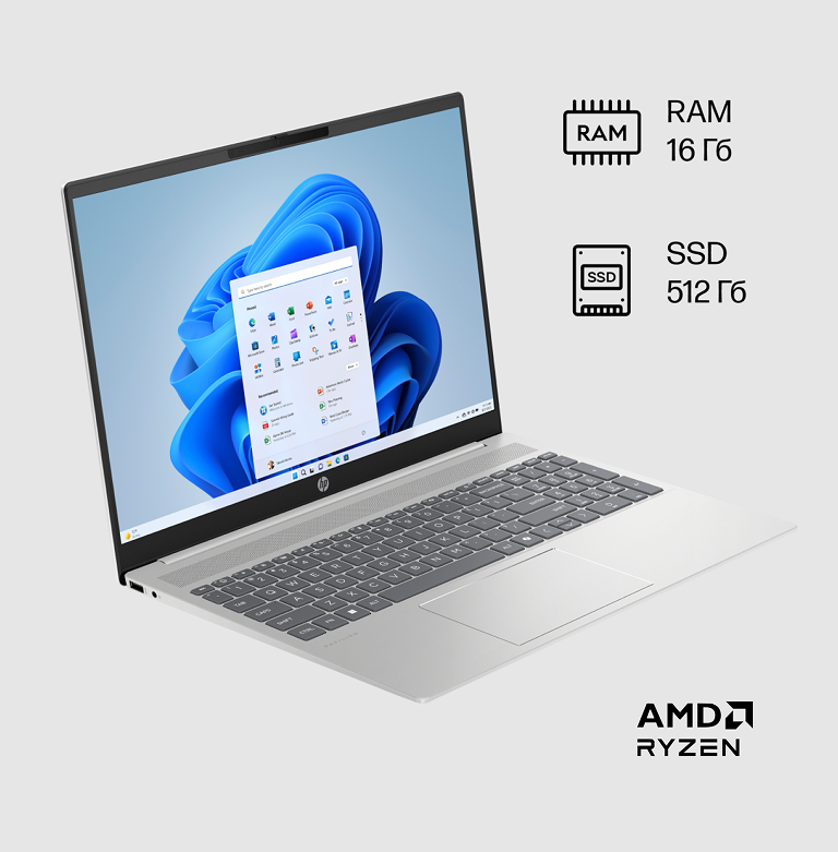 HP✨新品SSD256GB☆Ryzen 3☆メモリ8GB☆ピュアホワイト Ноутбук HP Pavilion 16-ag0006ua (A2BK3EA) Natural Silver / 16