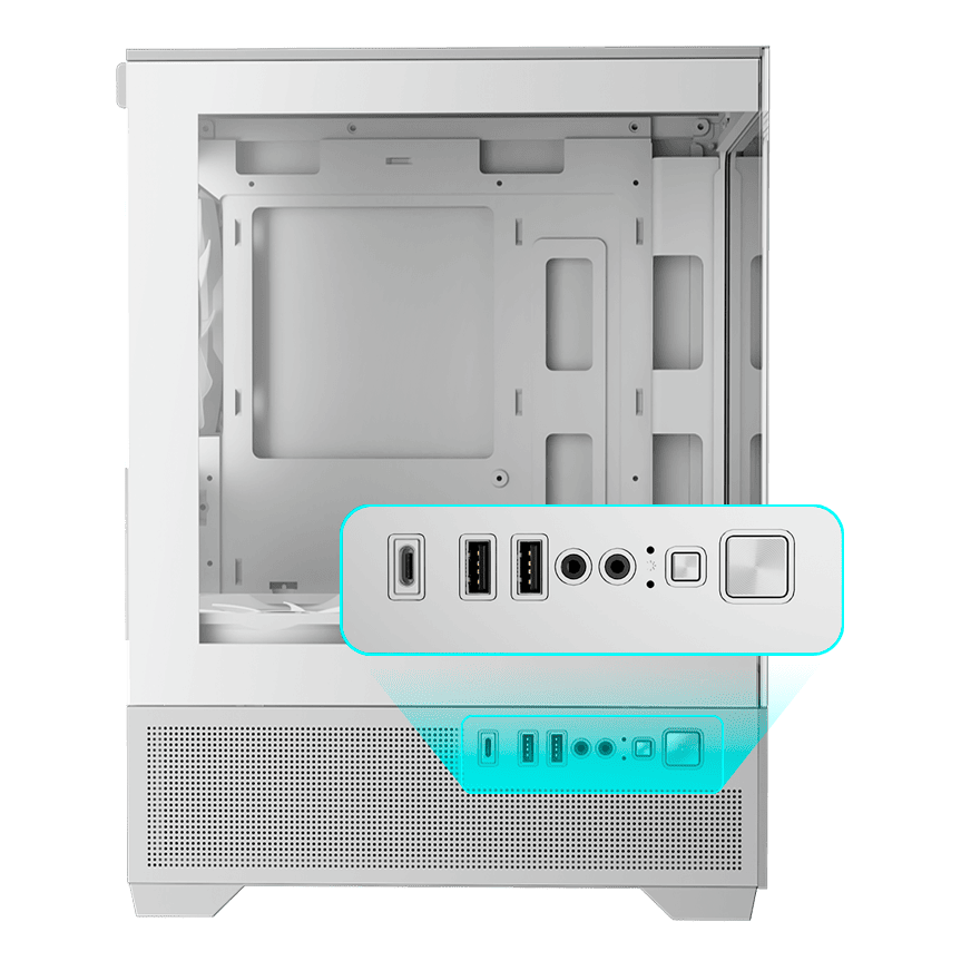 Корпус для ПК, GAMDIAS AURA GC9M ELITE WH ARGB PC Case