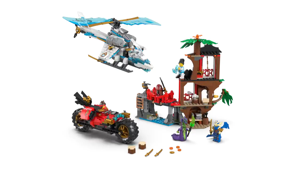 Конструктор LEGO Ninjago Автомобильная битва ниндзя у дома на