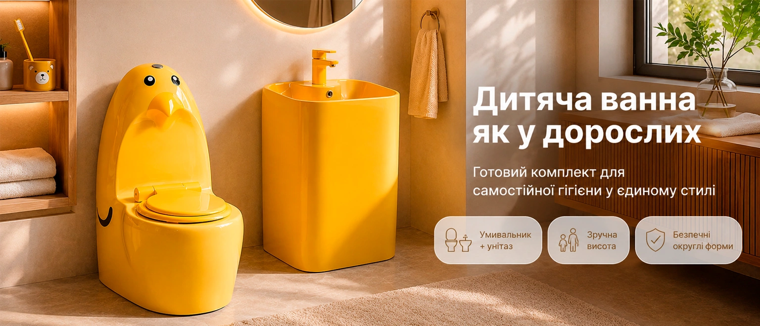 Детский комплект сантехники Asans Yellow