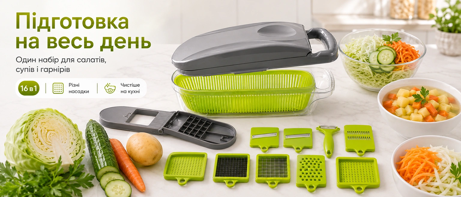 Овощерезка ручная 16в1 BRS Green