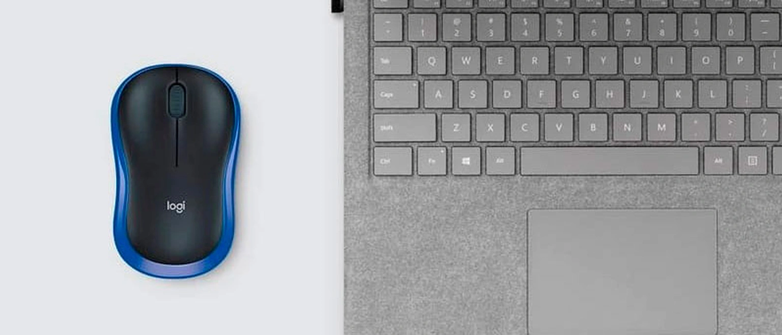 Мышь Logitech M185 на ноутбуке