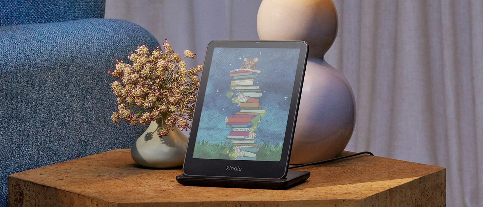 Kindle on table