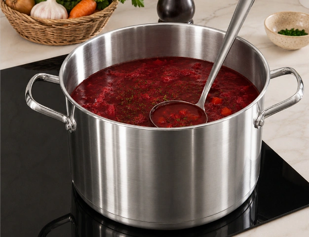 Приготовление блюда в кастрюле Tefal Emotion+ XL на плите