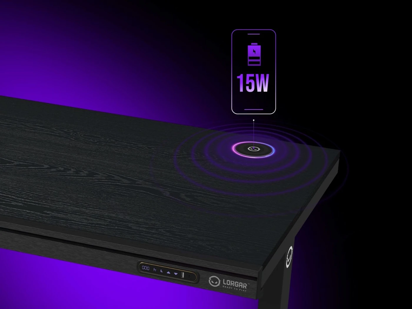 Интегрированная система зарядки игрового стола Lorgar PRO 80W