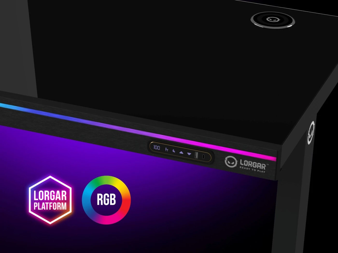 Атмосферная RGB-подсветка игрового стола Lorgar PRO 80W