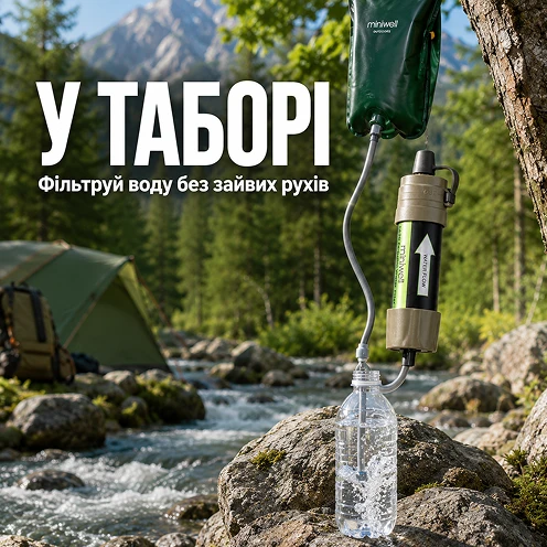 Удобная фильтрация воды прямо в лагере без лишних усилий