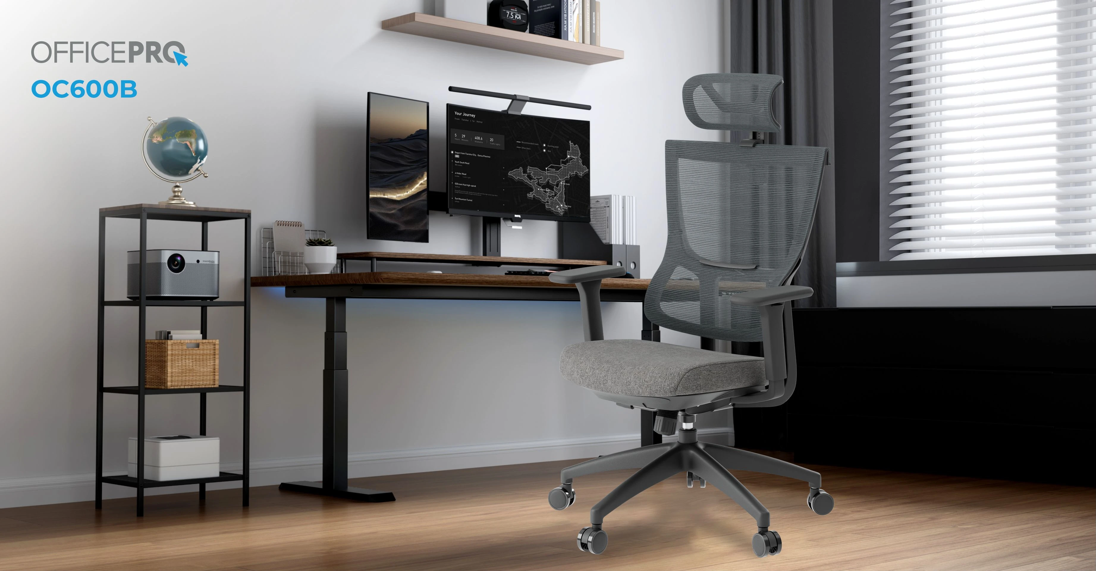 Эргономичное кресло OfficePro OC600 в интерьере кабинета