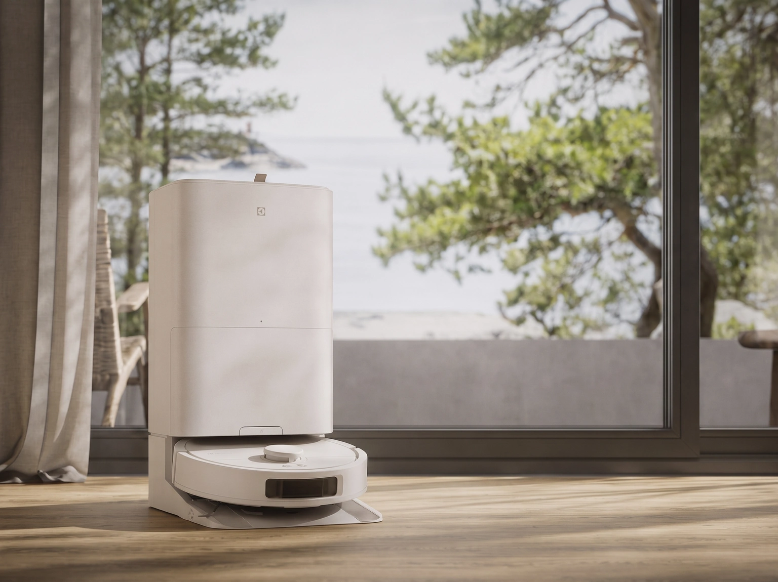 Робот-пылесос Electrolux ER81UW3SW со станцией самообслуживания в интерьере