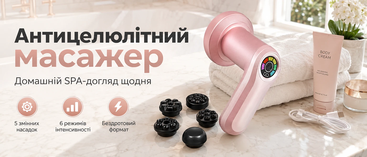 Портативный антицеллюлитный вибромассажер для домашнего SPA-ухода