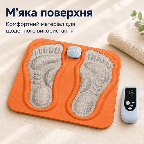 Мягкий комфортный материал поверхности массажного коврика