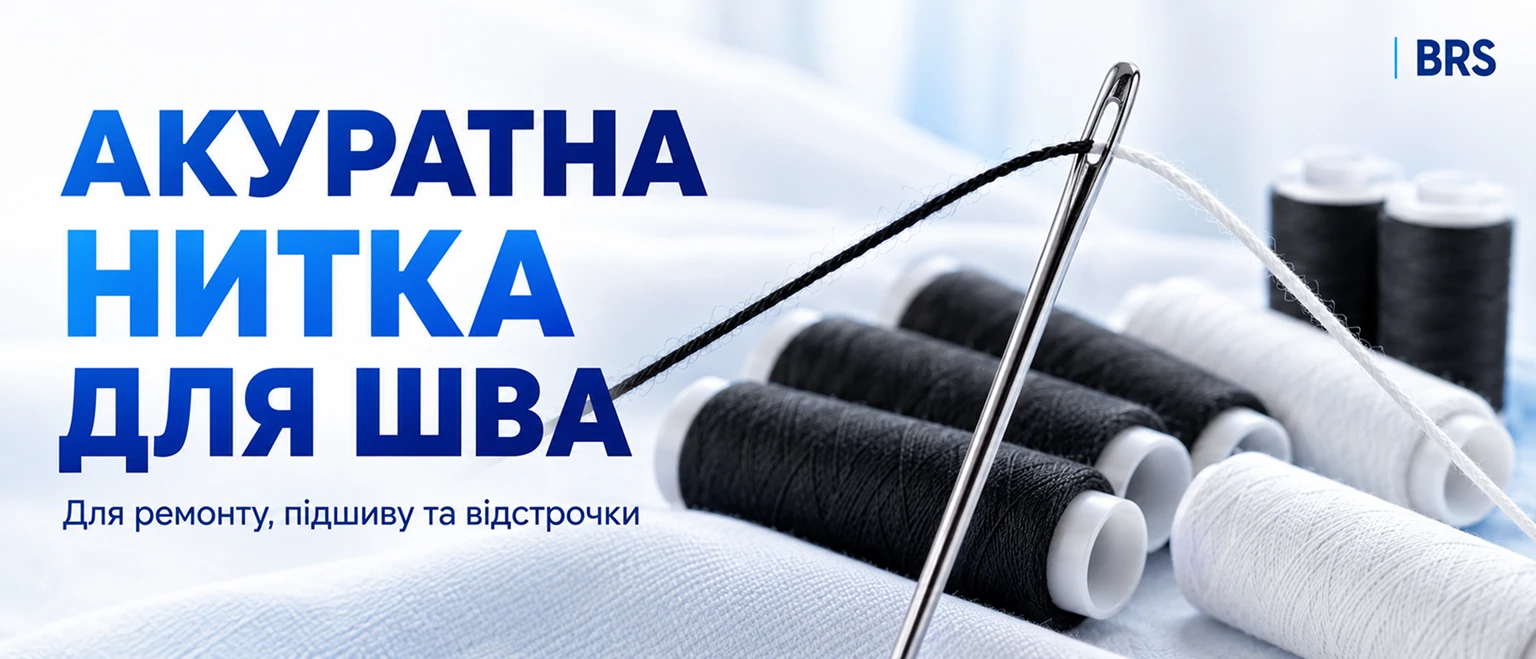 Набор швейных ниток BRS Black-White №10 с черными и белыми катушками