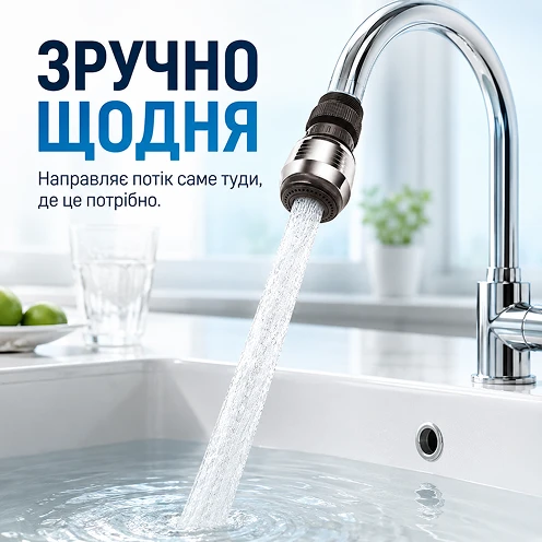Удобное ежедневное мытье рук под наклоненной струей воды