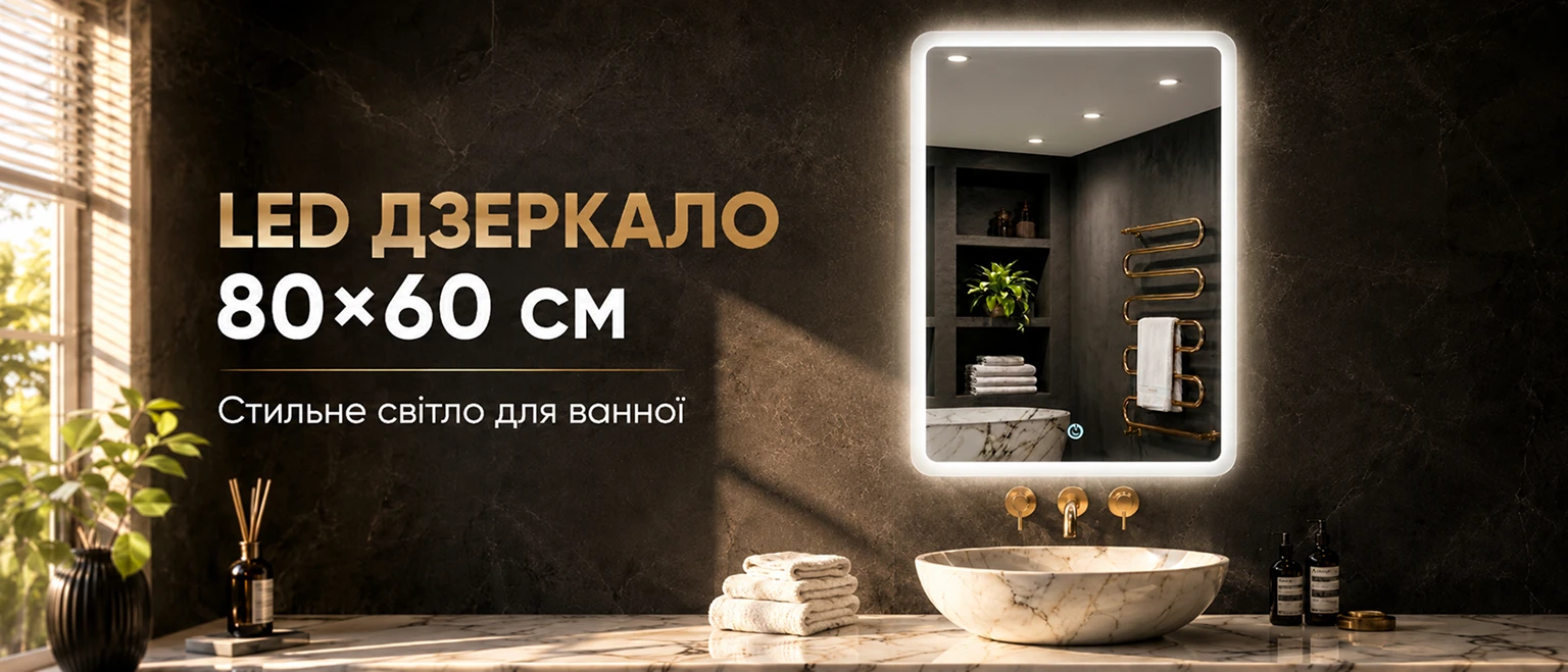 Прямоугольное настенное LED-зеркало BRS размером 80x60 см